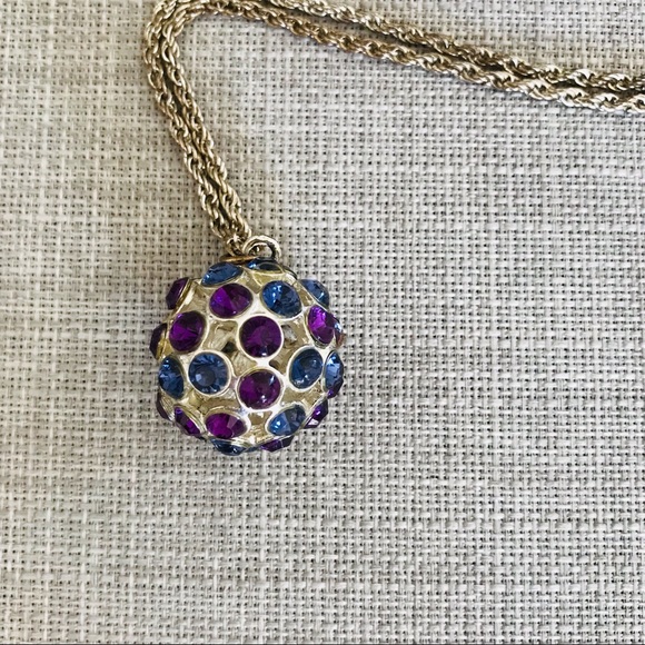 RW&CO. | Purple and Blue Jewelled Ball Necklace - Picture 6 of 7
